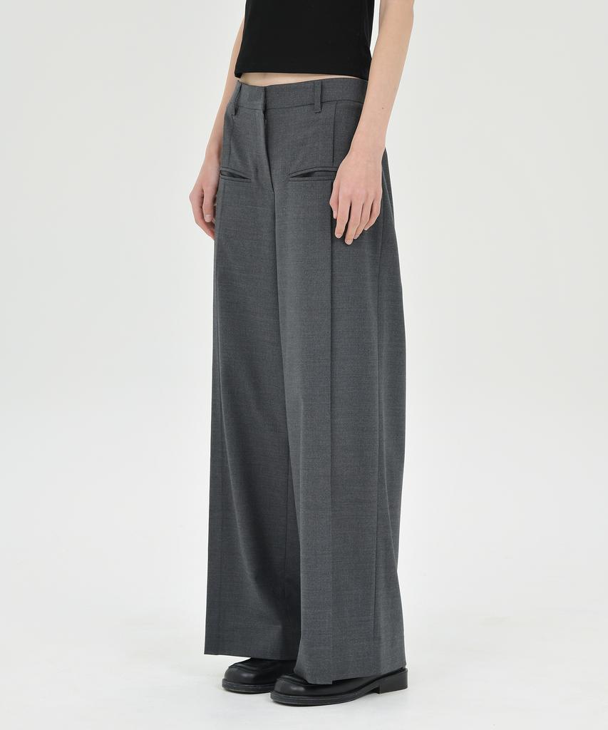 Beulaunyadeu W Wool Wide Pants, Charcoal