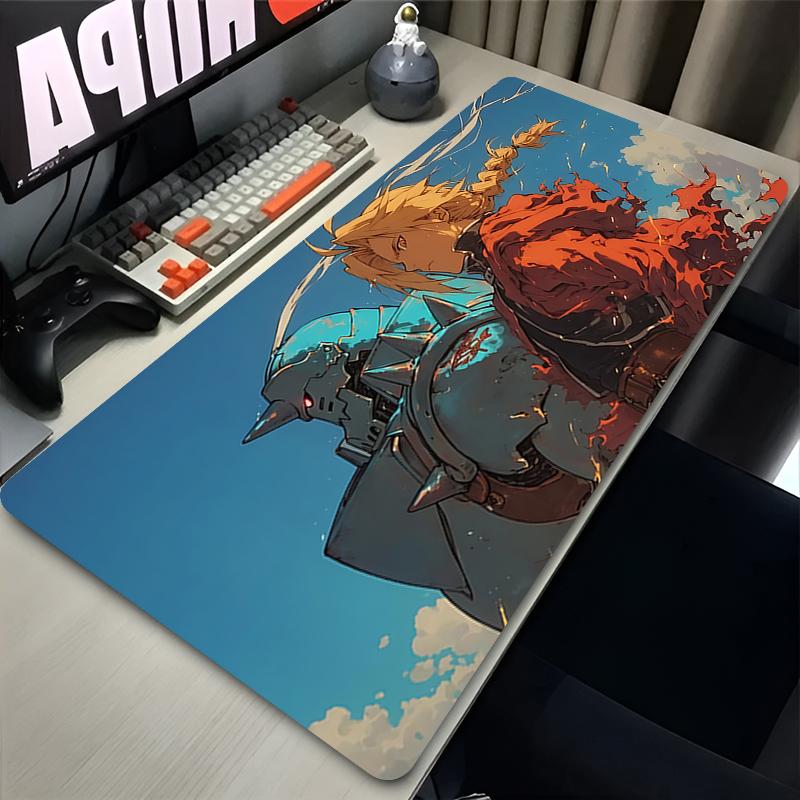 Mousepad Large Gaming Accessories Fullmetal Alchemist Mouse Pad Custom Home Keyboard Pad Office Pc Gamer Cabinet Table Mat