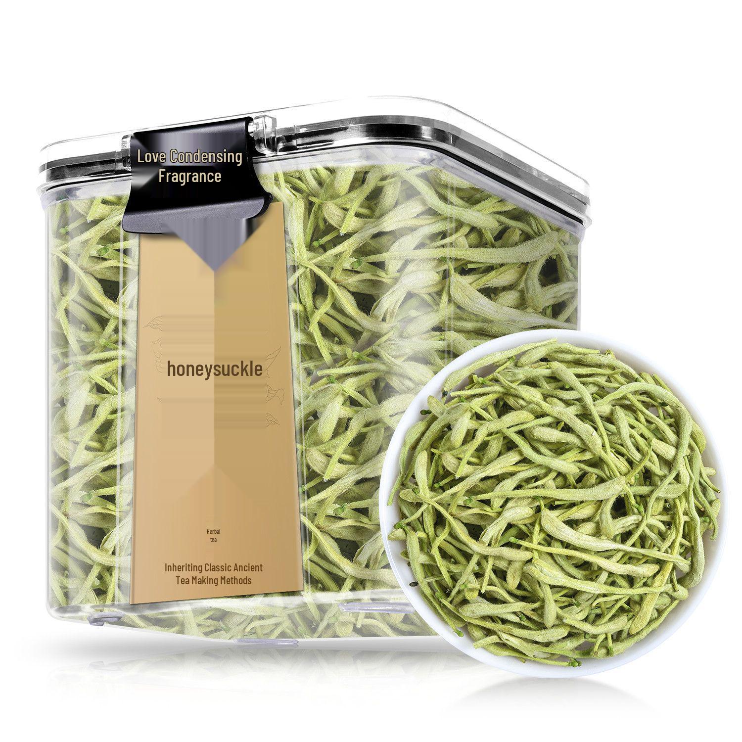 Lian Ning Xiang Genuine Sulfur-Free Honeysuckle Herbal Tea, 50g Canned.