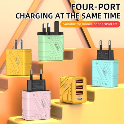 Mecha Wind Mobile Phone Charger Multi-Port Charger USB Fast Charging 5V3A Three-U Android 5V3A Charging Head