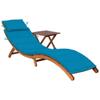 Day and Night - Day and Night Garden Lounger with Table and Cushion In Solid Acacia Wood