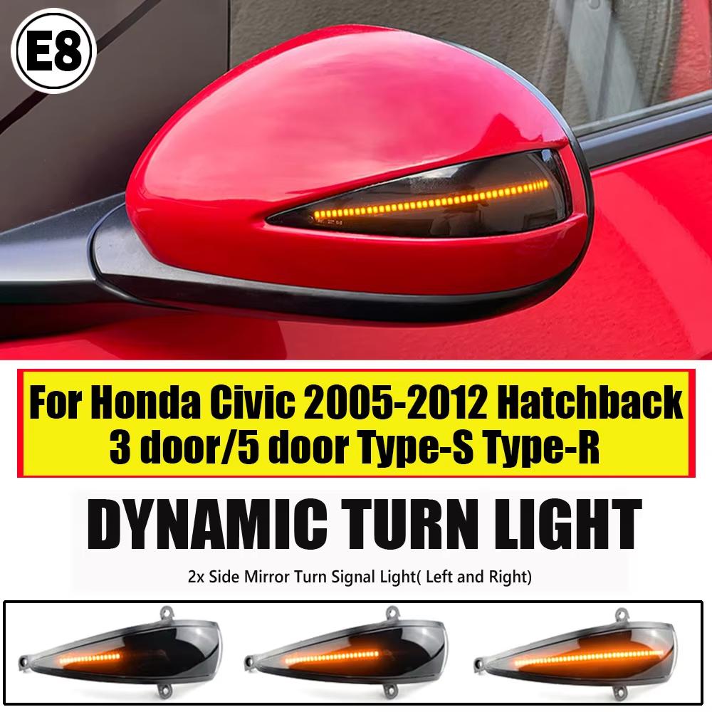 2X Dynamic Blinker LED Turn Signal Light Indicator Side Mirror Lamp For Honda Civic 8th MK8 Hatchback 3D 5D 2006 2012 FN2 FN FK