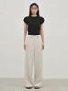 NOUVE Linen Wide Curved Pants - Ivory
