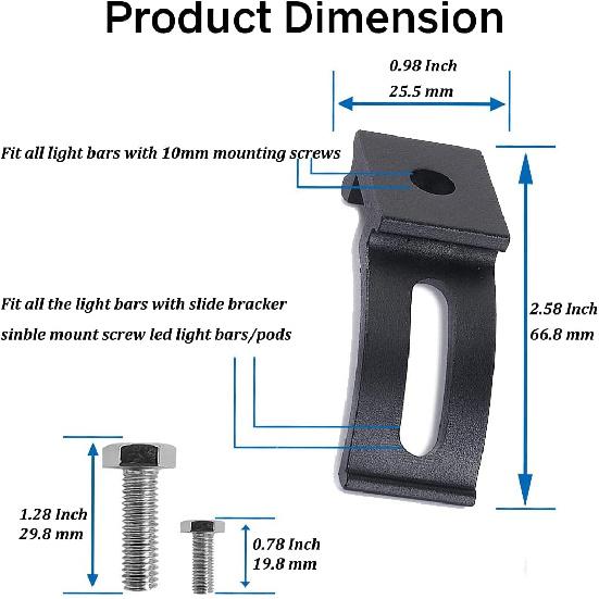 Base Mounting Bracket LED Light Bar Universal Slide Mounting Brackets 2PCS Adjustable Side Bracket Kit For Most Straight Lights Bar Work Lights Pod