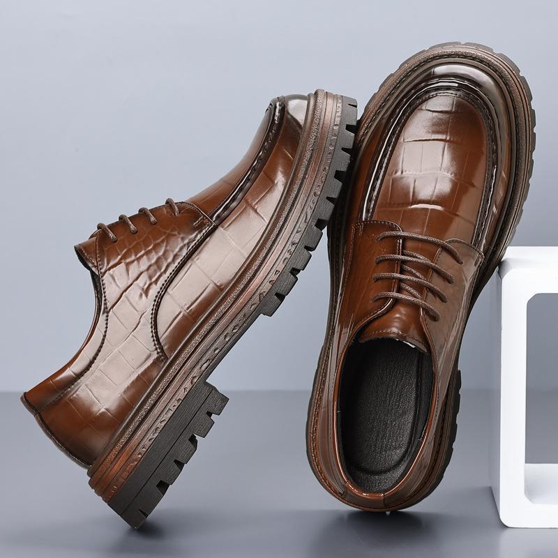 Spring new men's shoes youth round head tooling shoes low top big head Martin boots casual trendy British style