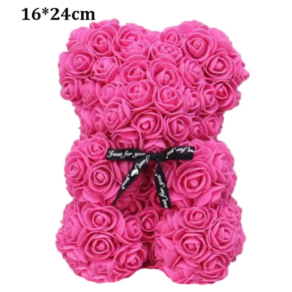 

16*24cm Artificial Teddy Rose Multicolors Romantic Valentines Day Gift Flower Bear Girlfriend Women Anniversary Bear