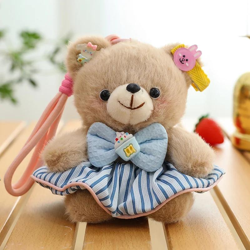 13Cm Sweet Cute Plush Bear Trinkets Rabbit Key Ring Fashion Jewelry Keychain Bag Pendant Birthday Gift Bag Decor