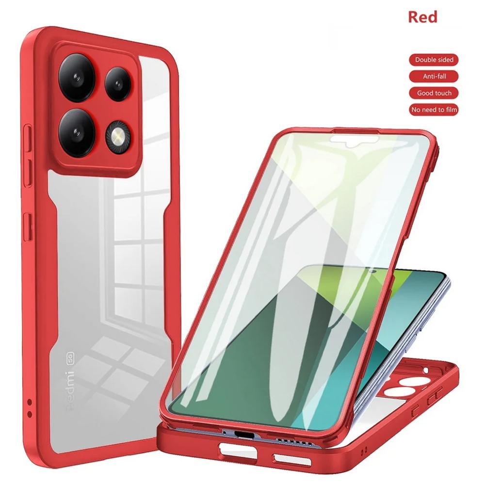 

Двойная защитная накладка-чехол для POCO X6 Pro, M6 Pro, F5 Pro, X5, X4 GT, X4 Pro, M4 Pro, F3, X3 Pro, C65 - Чехол с полной защитой For POCO X3 красный