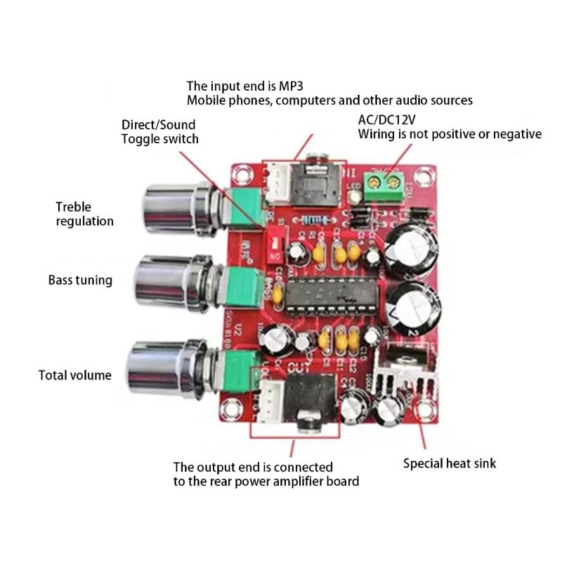 R1075 Tone Board BBE Digital Audios Processor PreAmplifier for Enhances Sound Quality 6-15V 15MA Power Supply SPI