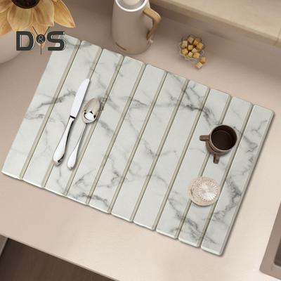Kamenná sušicí podložka na kuchyňskou linku Skládací diatomitová sušicí podložka Absorpční koupelnová předložka Rychleschnoucí podložka na sušení nádobí a hrnků