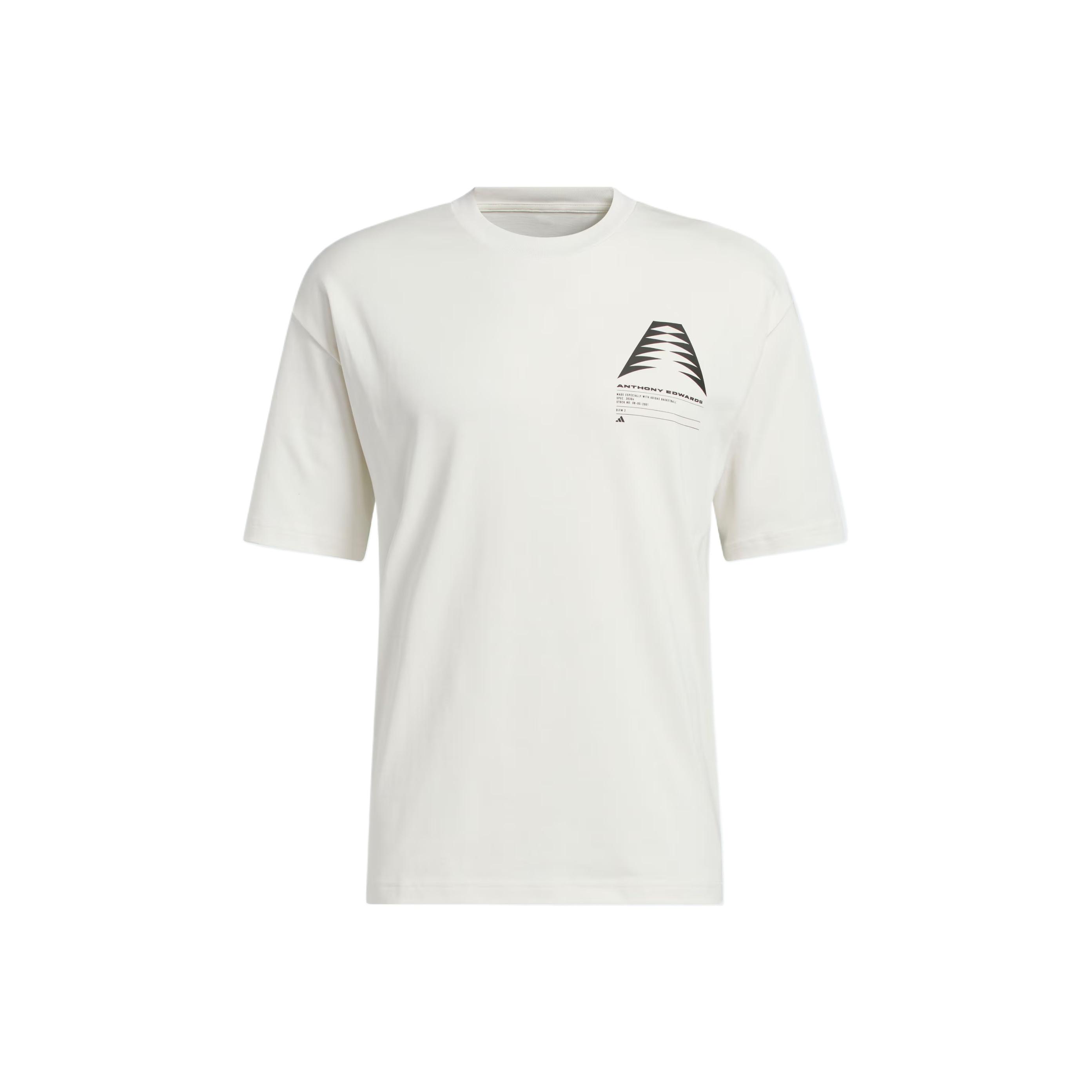 

Adidas Энтони Эдвардс Графическая схема Свободная посадка Футболка с коротким рукавом и круглым вырезом Мужские топы KB7256 XL