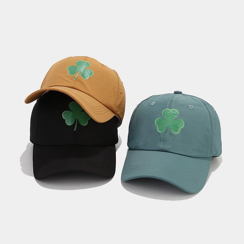 New summer clover printed pattern soft top breathable baseball cap men's and women's outdoor sunscreen sunshade quick-drying hat