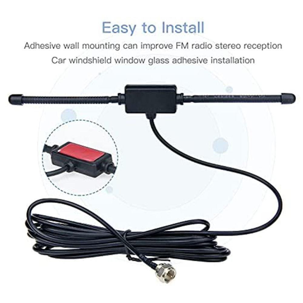 Portable 75Ohm Radio Antenna Universal Stereo FM Antenna Plug Play Aerial Connector Home Theater
