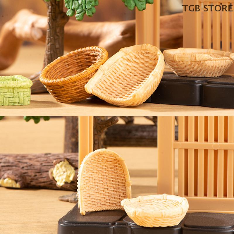 1Pcs 1:12 Miniature Woven Frame Storage Basket Vegetable Food Kitchen Model Decor Toy Doll House Accessories