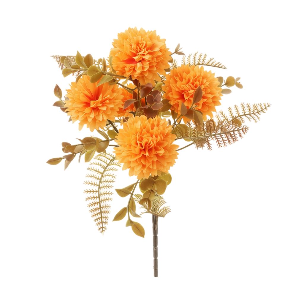 Artificial Fall Flower Arrangement with Pompon Chrysanthemums and Filler for Tabletop Vase Home Decor