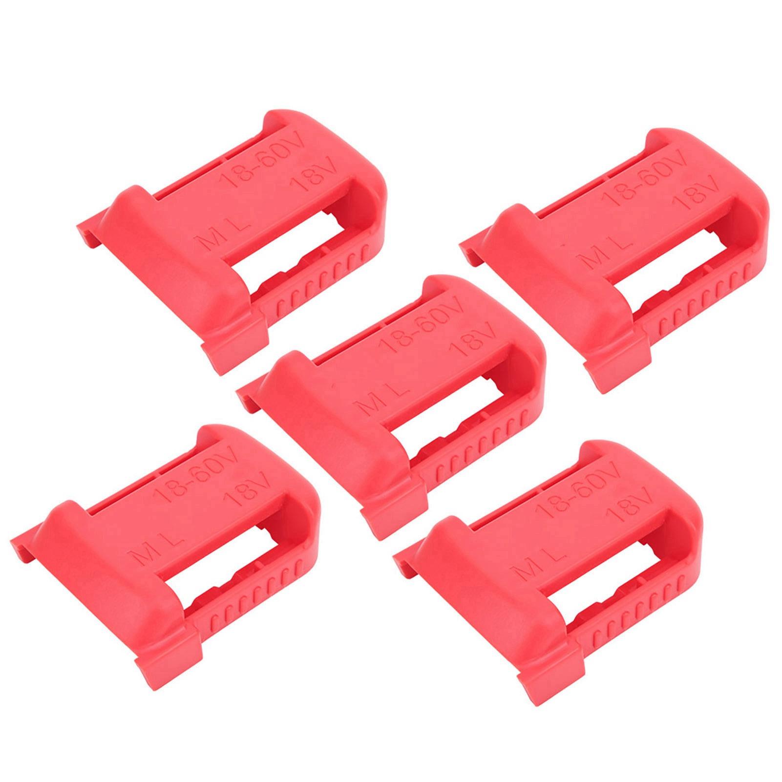 

5Pcs Lithium Battery Storage Rack Shelf Bracket Belt Slot Fixing Device for Milwaukee M18 18VRed