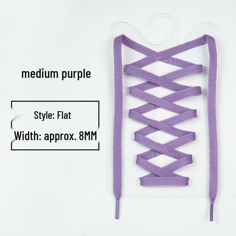8mm Multi-Color Flat Shoelaces for Casual, Sneakers, Canvas, Basketball, and Skate Shoes (One Pair)