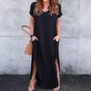 Plus Size Women's Casual Pocket Slit T-Shirt Dress