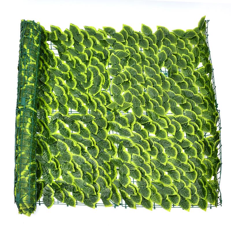 Outdoor Artificial Green Plant Fence with Pothos Leaves – Ideal for Balcony and Garden Decoration
