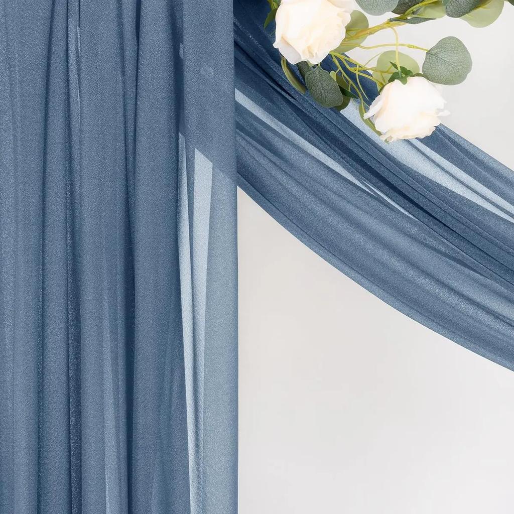 50PCS 17x250cm Chiffon Wedding Chair Sashes Setting  Sage Green Gauze Sheer Vintage Birthday Party Festival Chair Decoration