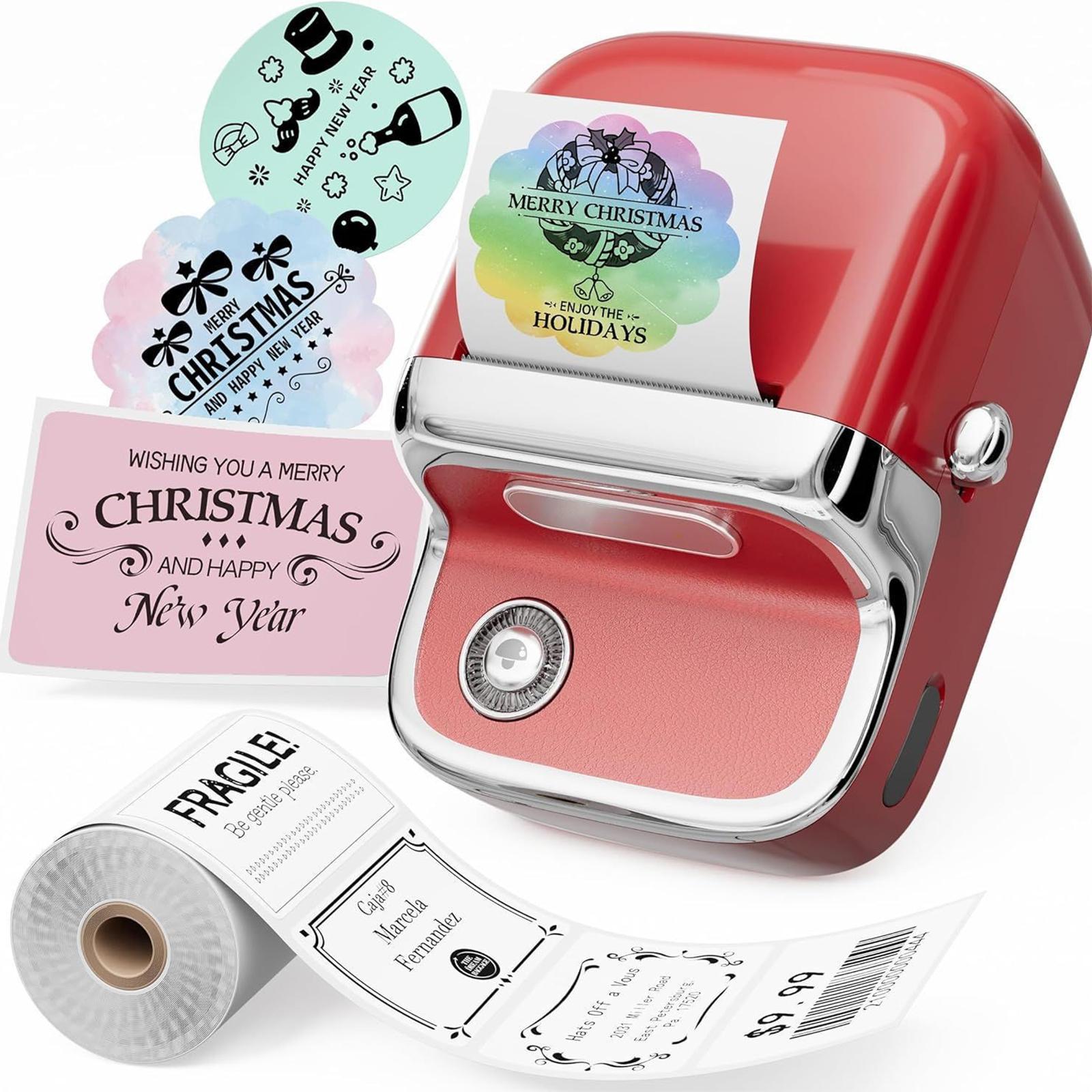 

Умный Bluetooth термопринтер мини для ценников Удобный и эффективный коммерческий принтер наклеек красный