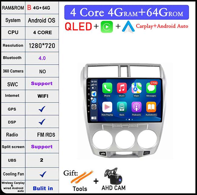9 Lnch For Honda City 2008 -2013 Car Radio Multimedia Video Player Navigation GPS Head Unit BT