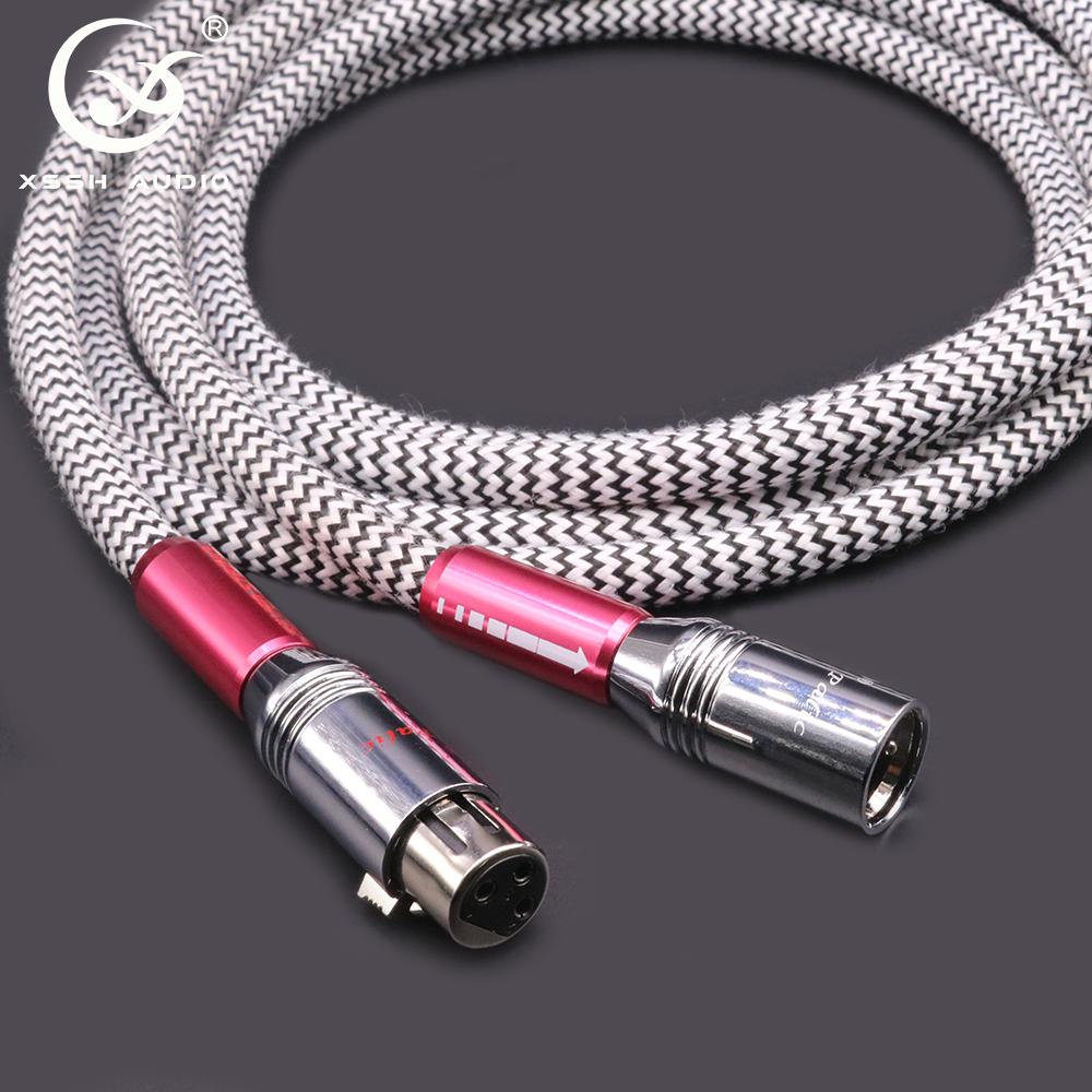 XLR Wire Cords XSSH HIFI 7N PCOCC OFC Copper 2 Core Silver Plated 8MM Dia. CD Amplifier XLR Microphone Audio Cable Signal Line