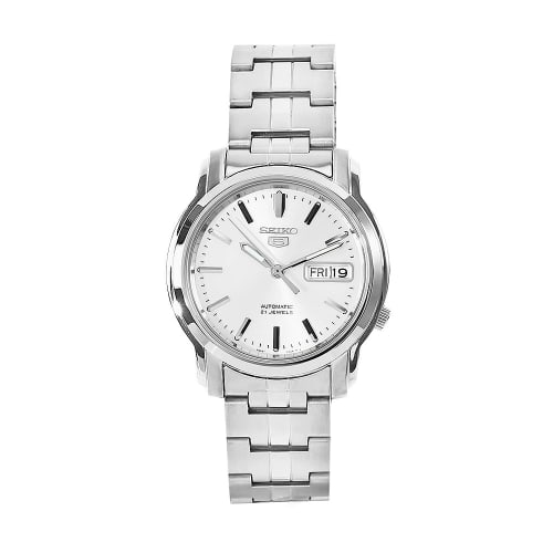 

Seiko 5 Automatic Watch, Overseas Model, Silver, SNKK65K1, Men s