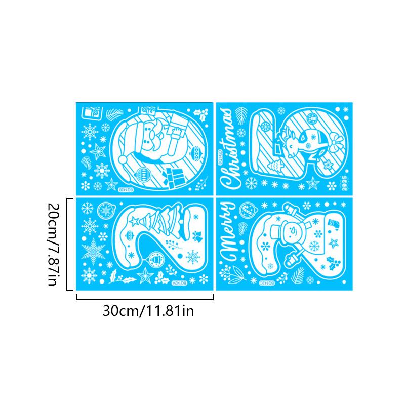 1 Set Christmas High-definition Window Sticker Snowflake Decoration Winter Christmas Home Decoration Window Films