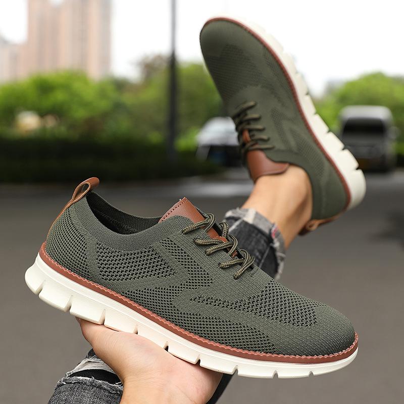 Fashion Men's Casual Shoes Breathable Minimalist Shock-Absorbing Lace-Up Walking Shoes Comfortable Casual Travel Sneakers Men