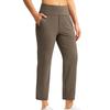 Women Fashion Pocket Yoga Casual Pants Solid Color Stretch Athletic Trousers High Waist Comfortable Fit Lightweight Fabric