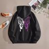 New Shoulder Sleeves Beautiful Butterfly Print Sportswear Women's Creative Fashion Casual Hooded