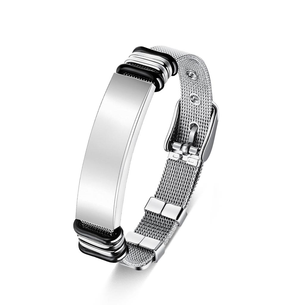 European and American New Mesh Belt Bracelet for Men, Adjustable LOGO Couple's Wrist Accessories, Boys' Bracelet