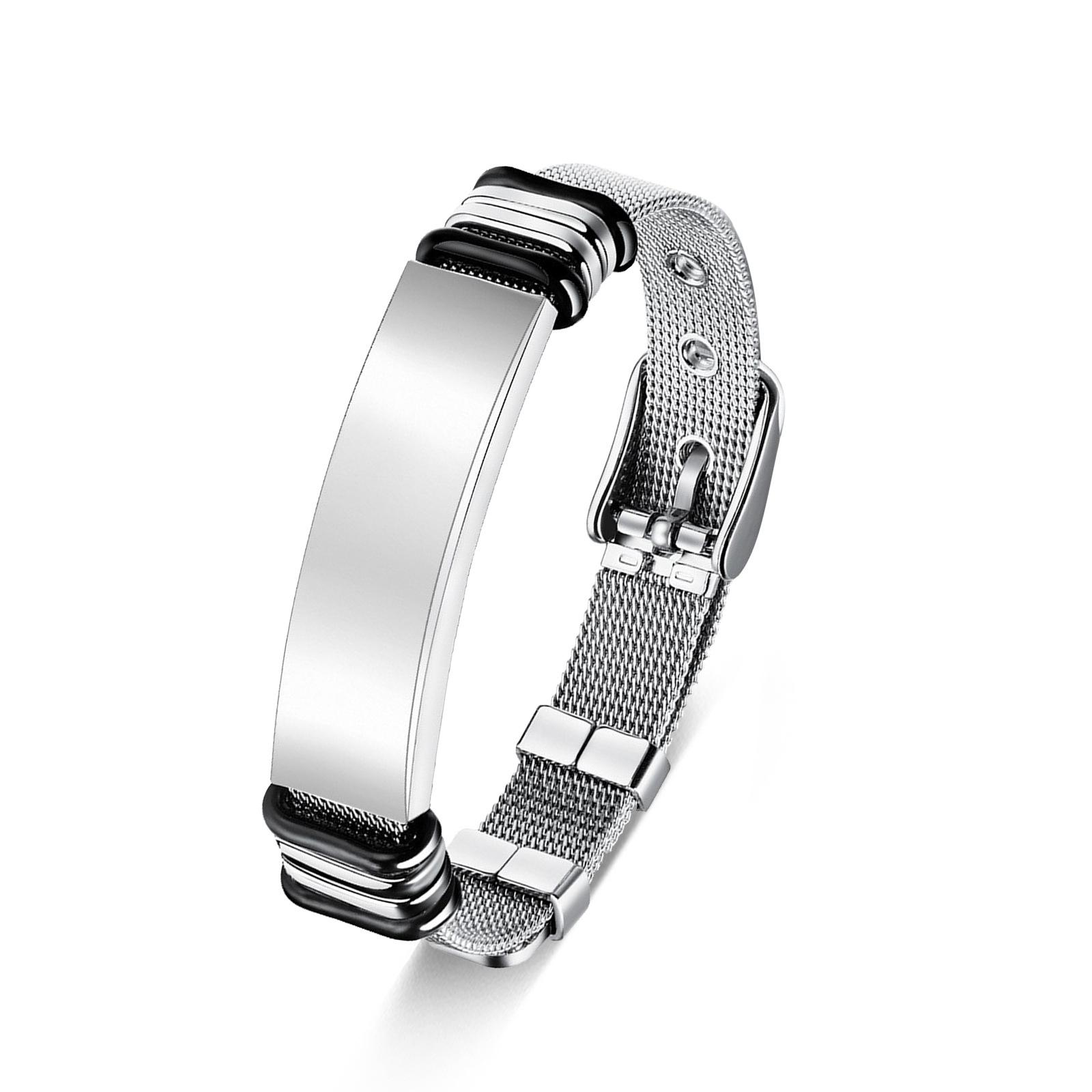 Adjustable Stainless Steel Mesh Bracelet For Men Women Unisex Couple Wristband Durable Stylish Gift серебряный