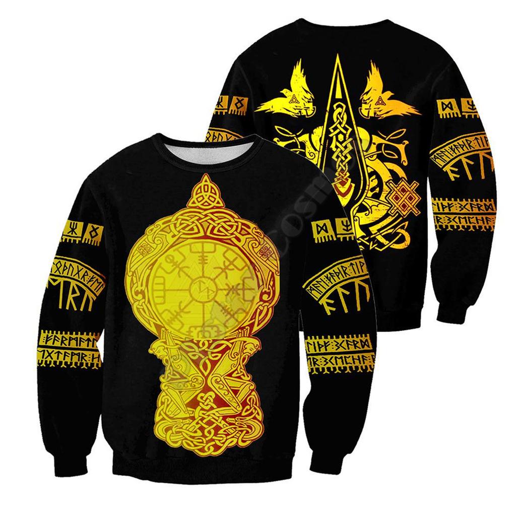 Men's Sweatshirt Tattoo 3D Digital Printed Top Printed Round Neck Sweatshirt Men