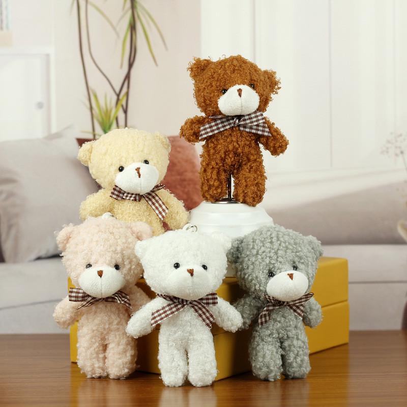 Teddy Mini Endearing Bear Plush Pendant Soft Short Fur Keychain Cute Kids Accessory
