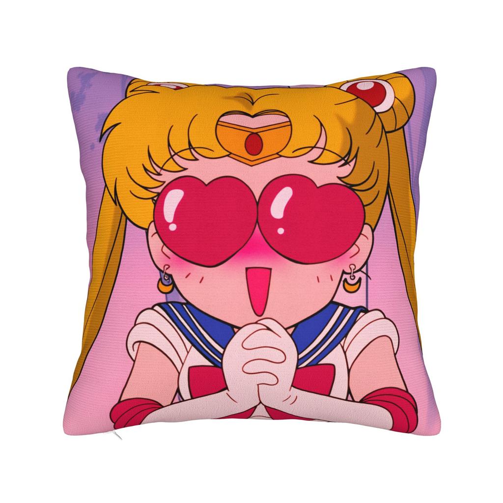 Sailor Moon Kawaii Meme Pillow Case Soft Pillow Cover Vintage Pillowcases For Sofa Home Decoration