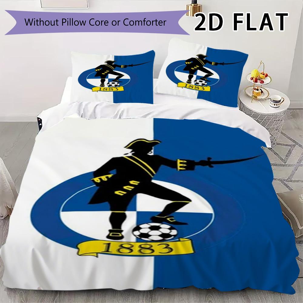 Bristol Rovers fc Pattern Bedding uilt Set uilt Cover Pillowcase Home Decoration Birthday Gift (1 * duvet cover + 2 * pillowcase without core)