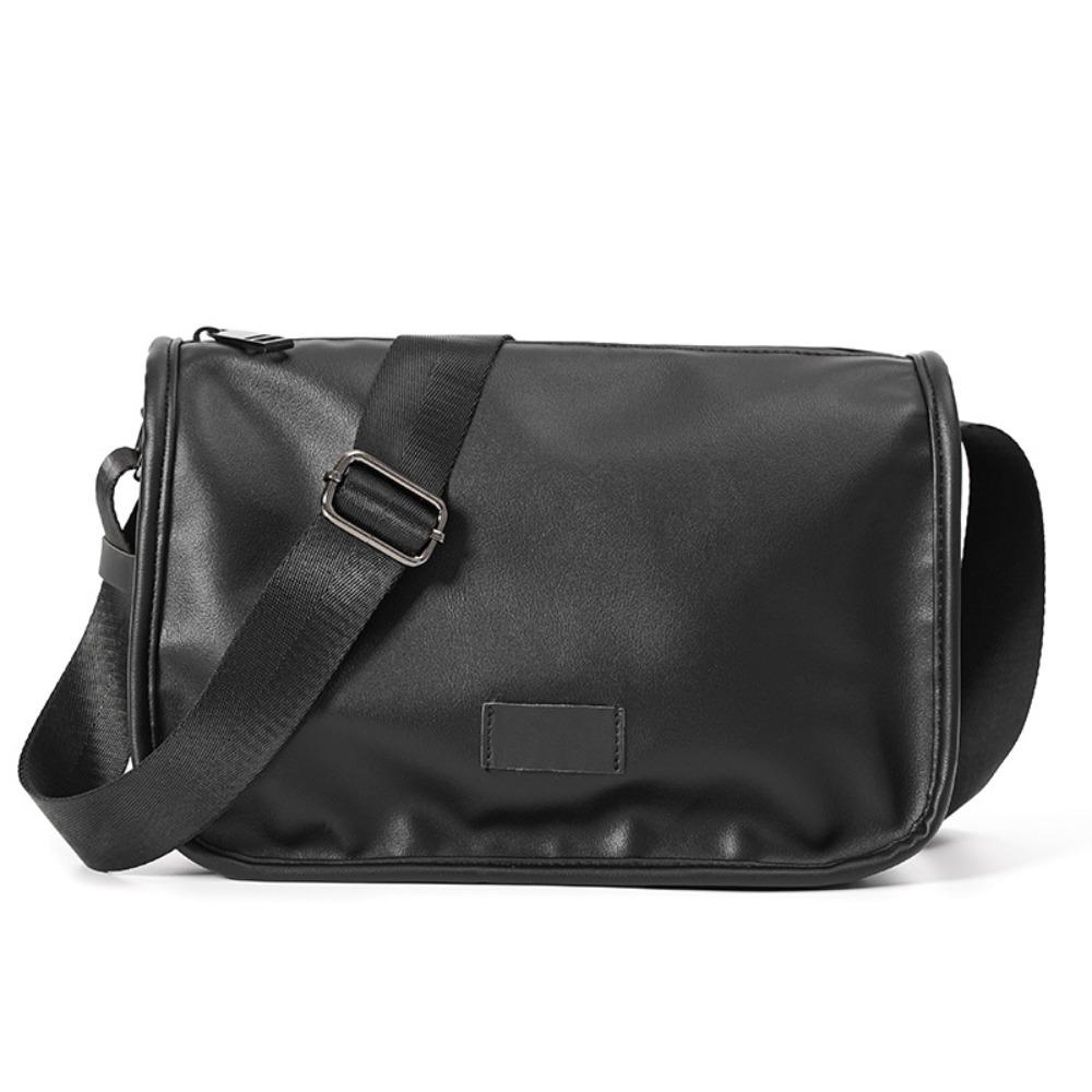 

Soft PU Leather Crossbody Bag High Capacity Casual Design Retro Shoulder Bag Durable Adjustable Strap Messenger Bag Daily Use чорний