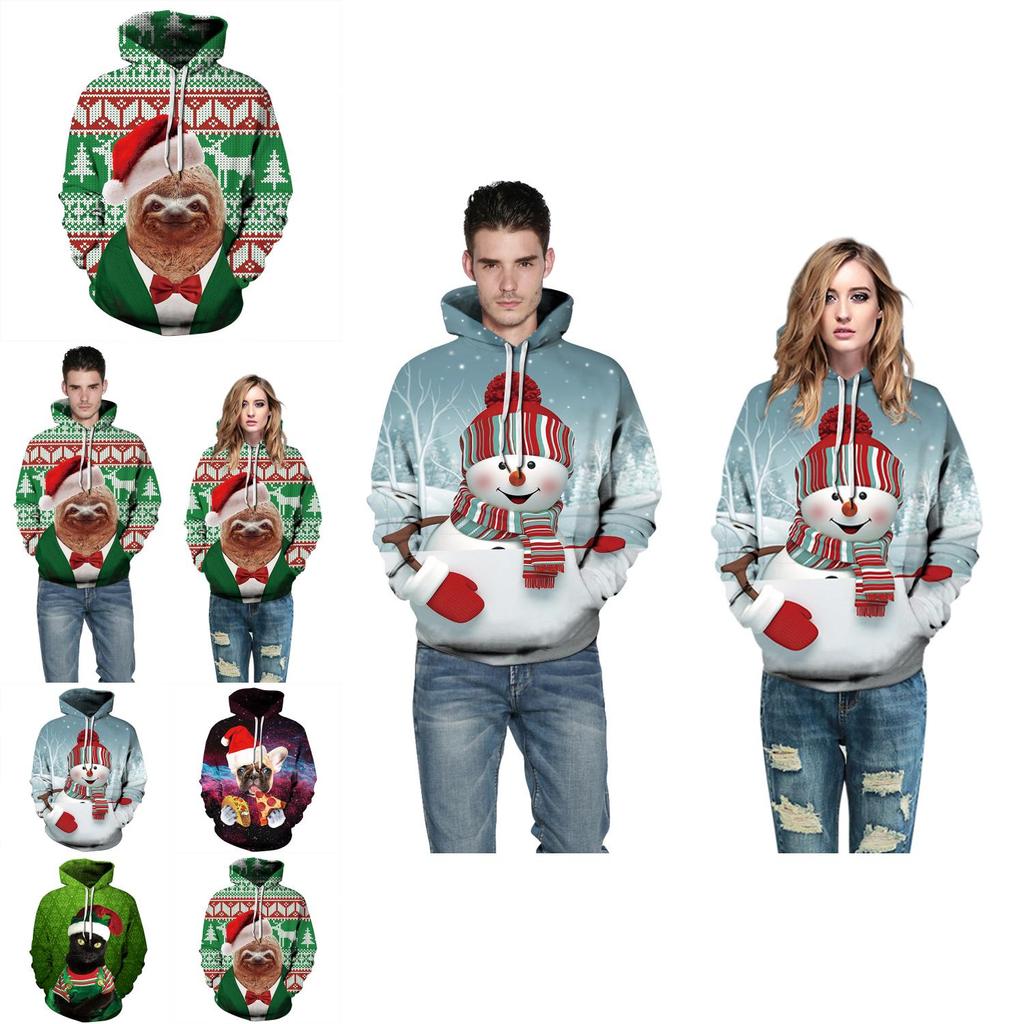 Luxuriously Comfortable Men Women Christmas Hoodie With Snowman 3d Print Design