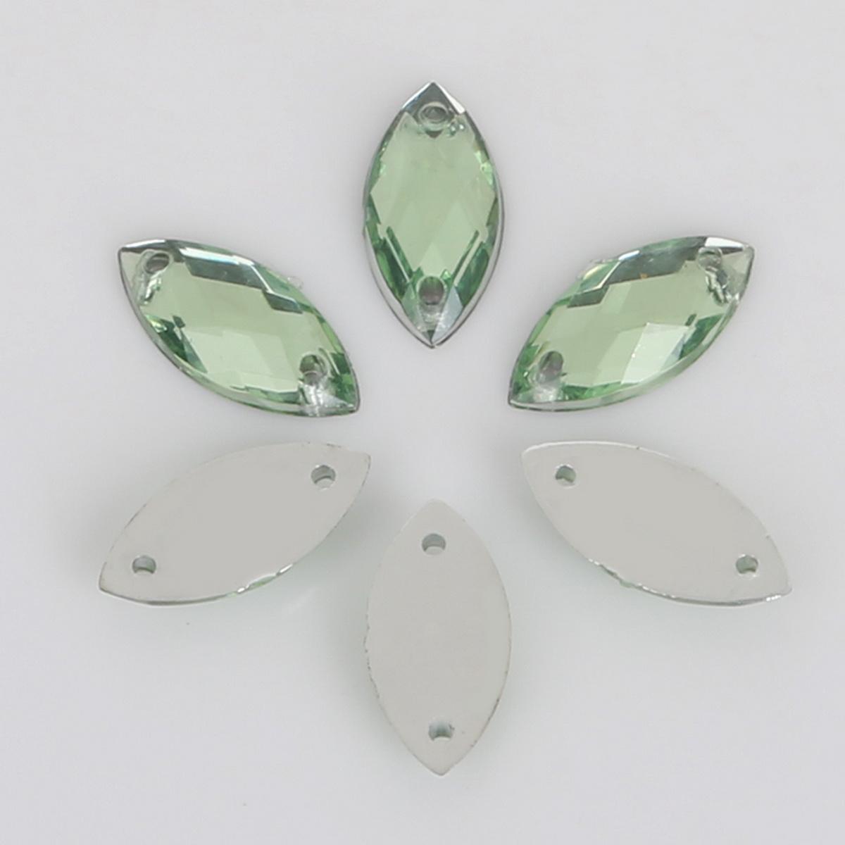 

50 шт., акриловая дрель с двойным отверстием и плоским дном, форма лошадиного глаза для DIY ожерелья, изготовления ювелирных изделий, аксессуары для рукоделия 9x18mm светло-зеленый