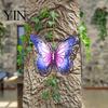 Waterproof Metal Wall Ornaments Butterfly Decorations, Garden Art Sculpture, Decorative Pieces Weatherproof Hanging Decor for Patio Fence Home