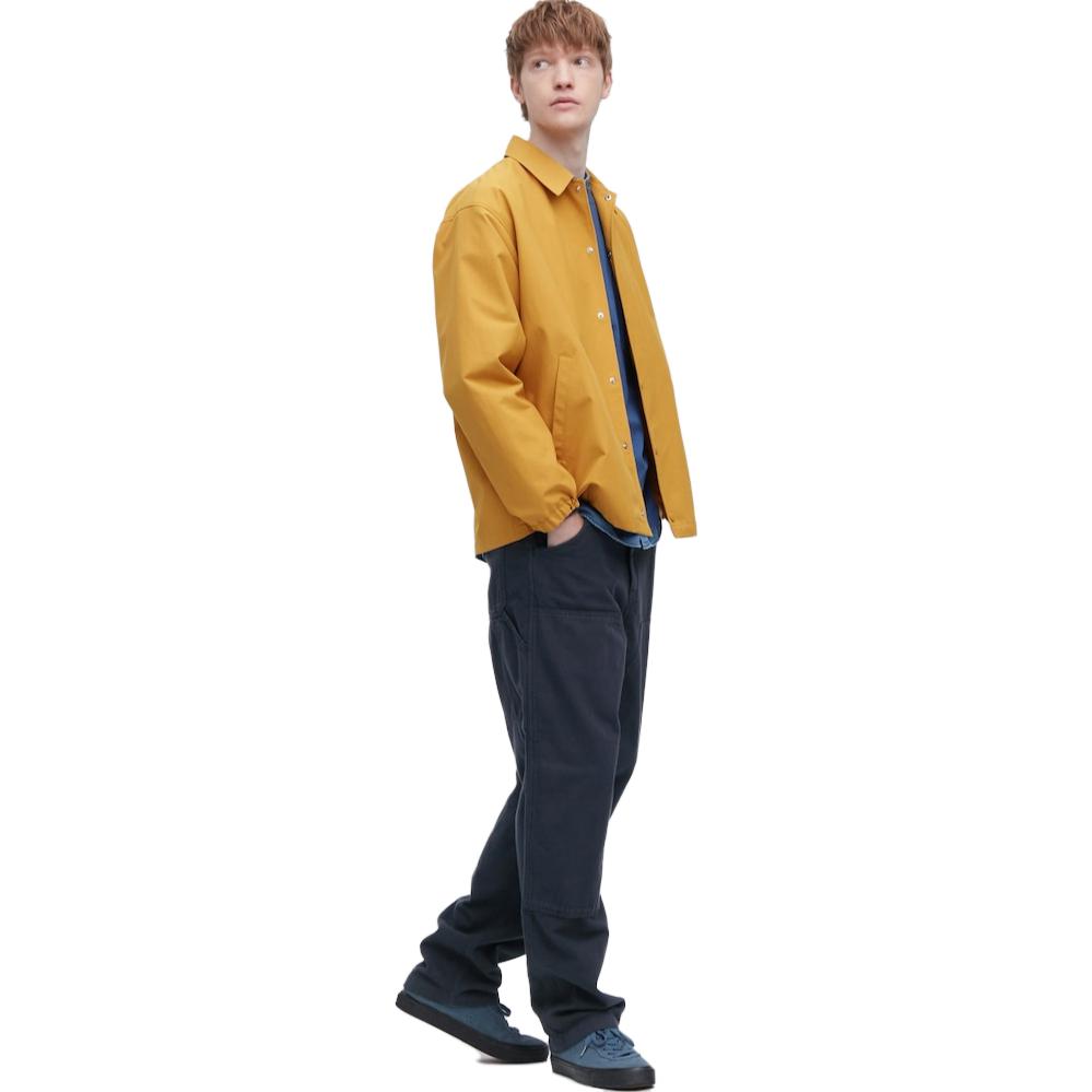 Uniqlo Solid Color Straight Leg Long Casual Pants Men Bottoms Navy-Blue 457928-69