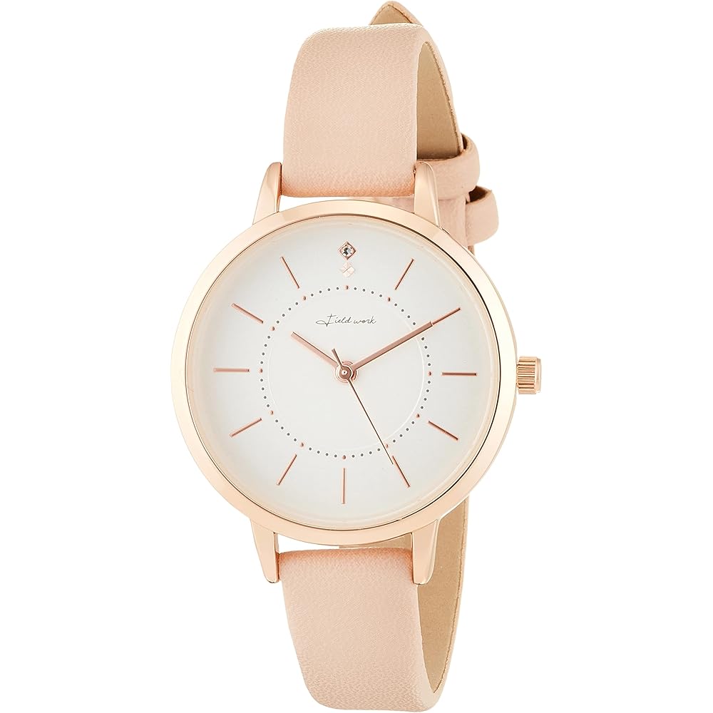 Fieldwork Analog Watch Pink Gold Leather Strap JN001-2 Women s 38mm