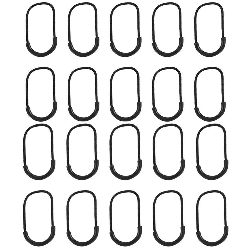 

20 Pcs Durable PVC Zipper Pulls U Shape Black EDC Zipper Pulls Smile Style Zipper Clothing Accessories чорний