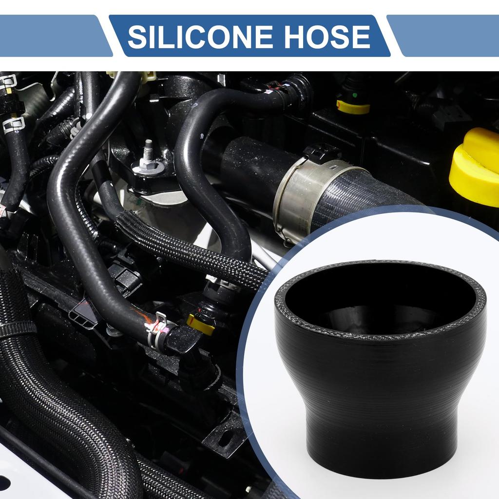 X AUTOHAUX 1 Set Inner Diameter 63-89mm/2.48"-3.50" Length 76mm/2.99" 0 Degree Straight Black Car