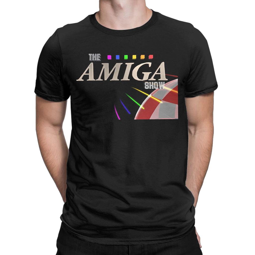 The Amiga Show Logo T-Shirt for Men Women Vintage 100% Cotton Tees Round Collar Short Sleeve T Shirt Printed Clothing