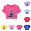 Fashionable Round Neck Short Sleeve Work Clothes Printed Tops For KID Summer Tops