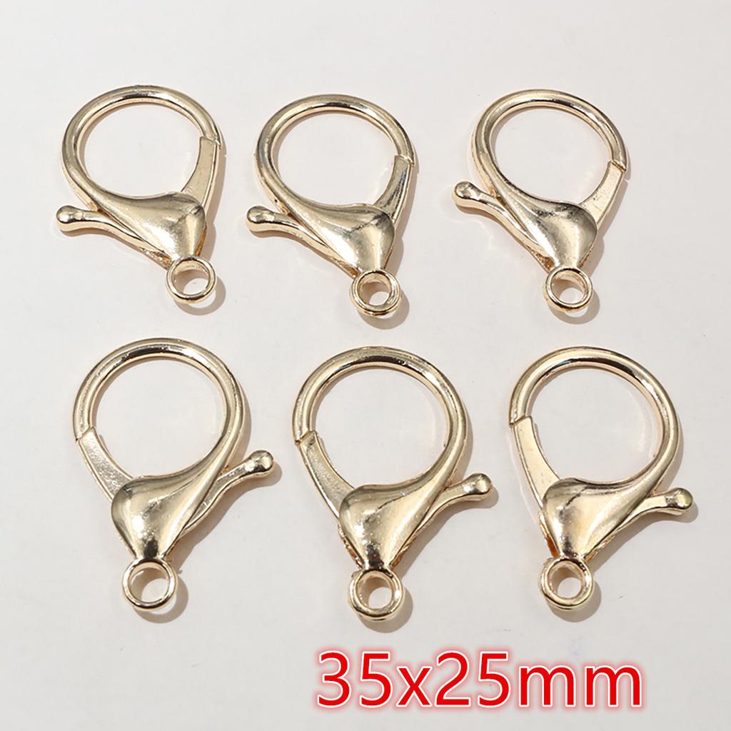 10pcs/lot Snap Lobster Clasp Hooks Gold Silver Plated DIY Jewelry Making Findings for Keychain Neckalce Bracelet Supplies
