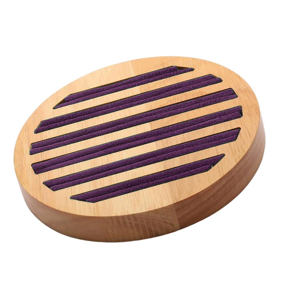 Natural Wood Round Jewelry Storage Tray For Ring Bracelet Earring Collection Decorative Counter Props